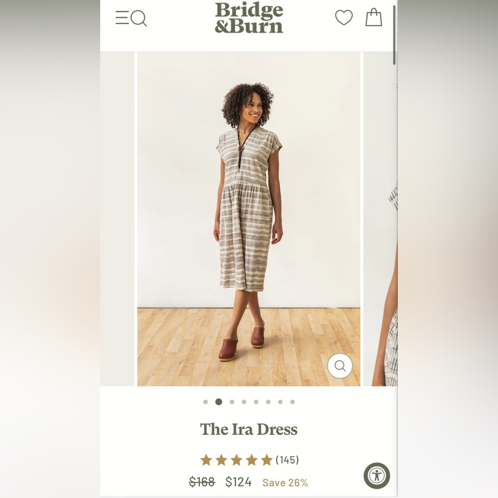 Ira Dress / Mushroom Ikat Stripe - Mushroom Ikat Stripe / XXL